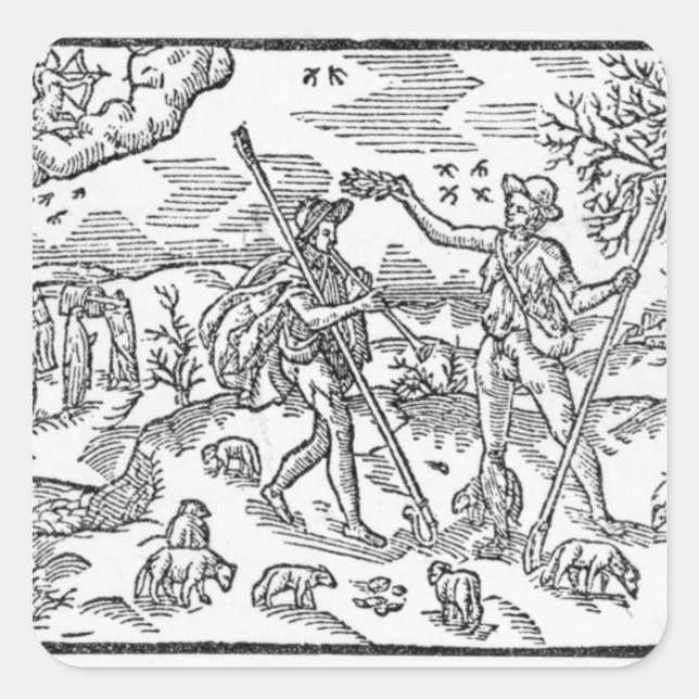 Adesivo Quadrado Mês de setembro "Os ShepHeardes Calender" (Frente)