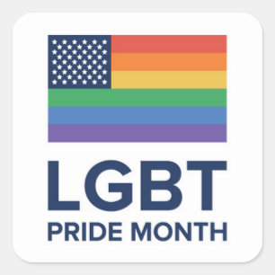 Adesivo Quadrado Mês do Orgulho LGBT Estados Unidos