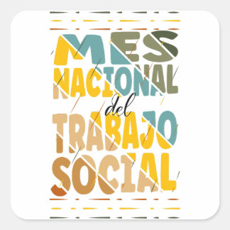 Adesivo Quadrado Mes Nacional del Trabajo Social