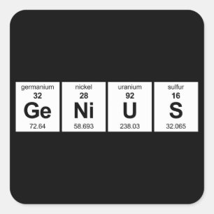 Adesivo Quadrado Mesa periódica GeNiUS