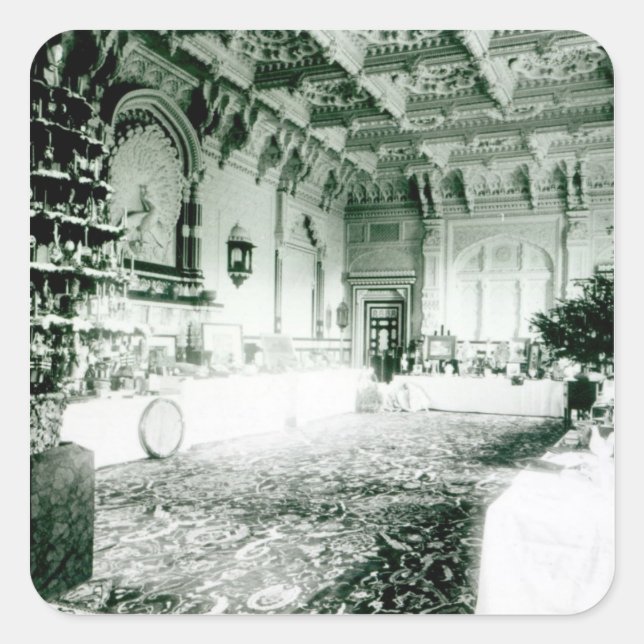 Adesivo Quadrado Mesas de Natal na Sala Durbar (Frente)