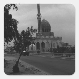 Adesivo Quadrado Mesquita 1970 de BW Iraque Bagdade Buniya