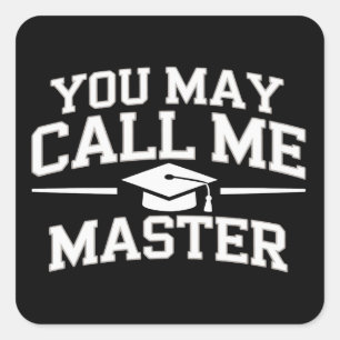 Adesivo Quadrado Mestrado Engraçado MBA Educação Graduação