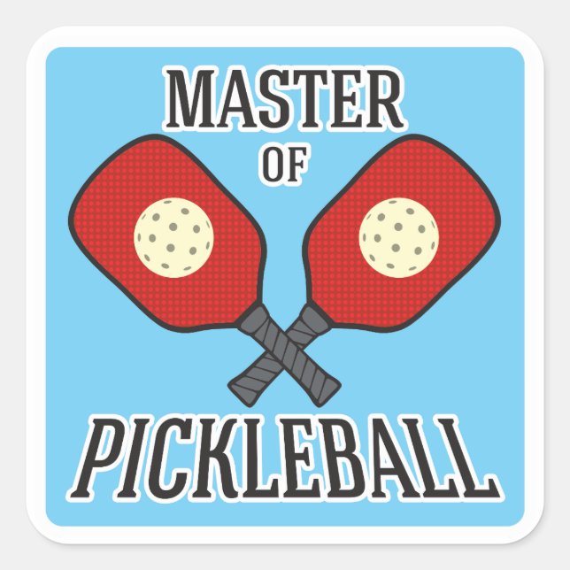 Adesivo Quadrado Mestre de Pickleball (Frente)