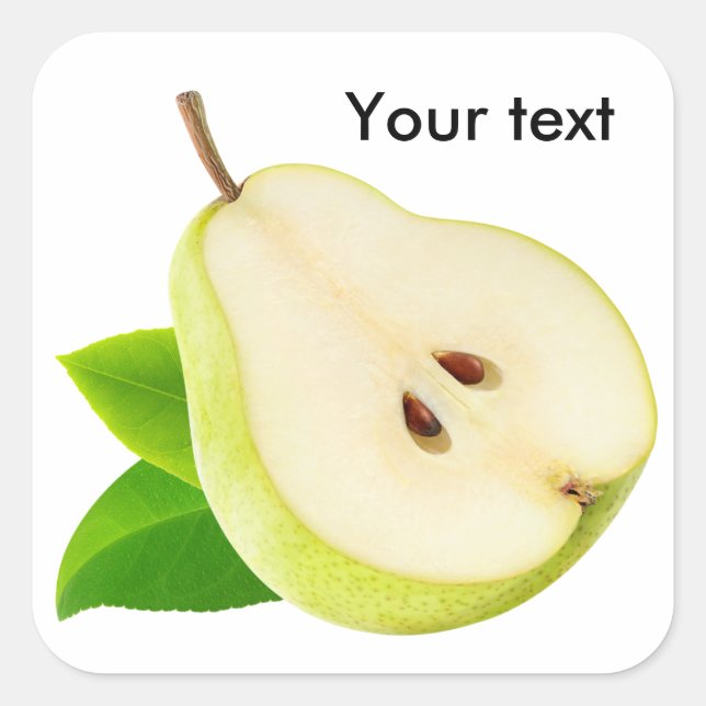 Adesivo Quadrado Metade de pera (Frente)