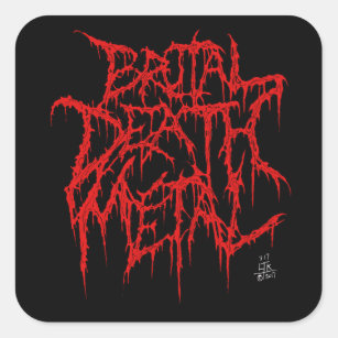 Adesivo Quadrado Metal brutal da morte