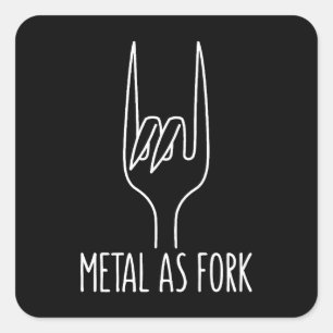 Adesivo Quadrado Metal como garfo Engraçado na Design da cozinha