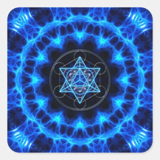Adesivo Quadrado Metatrons cubo - Merkaba estrela Tetraeder -