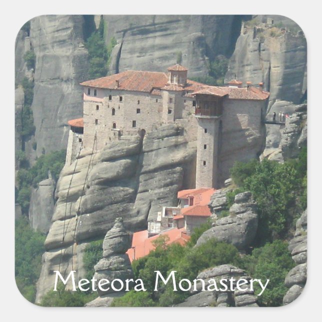 Adesivo Quadrado Meteora Monastery 1 Sticker (Frente)