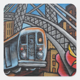 Adesivo Quadrado Metrô de trem de grafite urbano