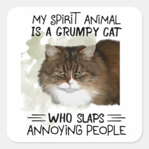 Adesivo Quadrado Meu Animal Espírito É Um Animal De Gato Que Põe Pr