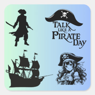 Adesivo Quadrado Meu Autocolante Pirata Único: Aventura Espera