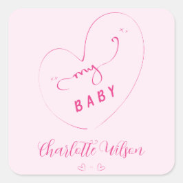 Adesivo Quadrado Meu Bebê | Vinheta branca para Casal