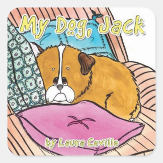Adesivo Quadrado Meu Cachorro Jack Sticker por Laura Ceville