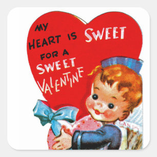 Adesivo Quadrado Meu coração é doce por um Namorados doce como você