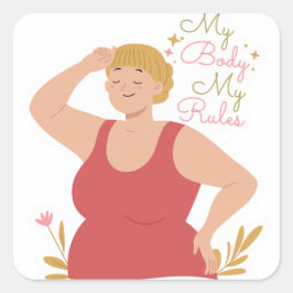 Adesivo Quadrado Meu Corpo Minhas Regras