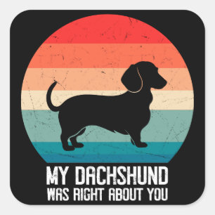 Adesivo Quadrado Meu Dachshund Estava Certo Sobre Você Retrô De Cac