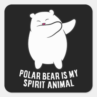 Adesivo Quadrado Meu Espírito Urso Polar De Urso Polar Bonito Ao Lo