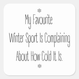 Adesivo Quadrado Meu Esporte de inverno favorito