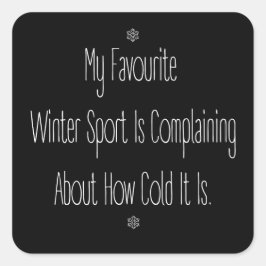 Adesivo Quadrado Meu Esporte de inverno favorito