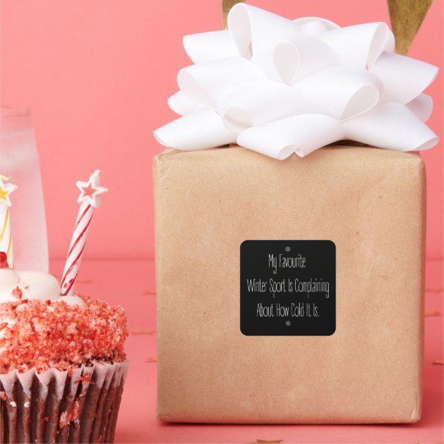 Adesivo Quadrado Meu Esporte de inverno favorito (Festa)