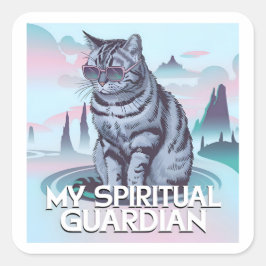 Adesivo Quadrado Meu Gato Guardião Espiritual