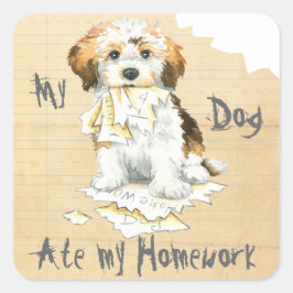 Adesivo Quadrado Meu Havanês Comeu Meu Trabalho De Casa