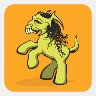 Adesivo Quadrado Meu pônei pequeno assustador (amarelo)
