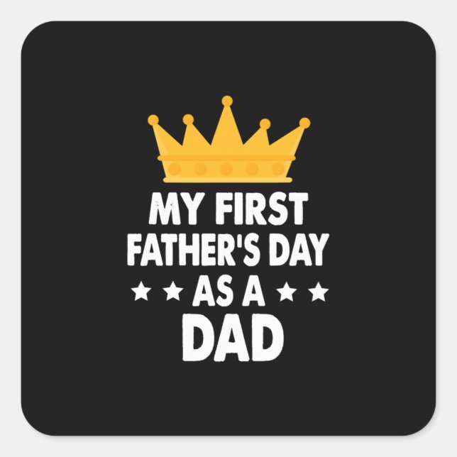 Adesivo Quadrado Meu primeiro Dia de os pais como Pai 2021 (Frente)