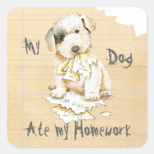 Adesivo Quadrado Meu Sealyham Terrier Comeu a Minha Casa