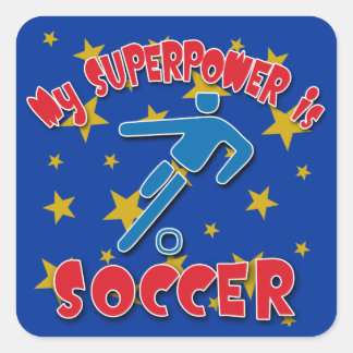 Adesivo Quadrado Meu superpoder é o futebol