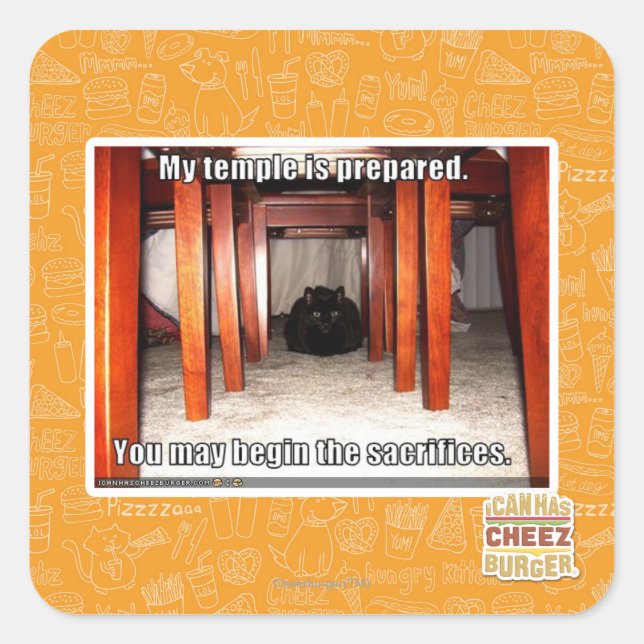 Adesivo Quadrado Meu templo está preparado. (Frente)