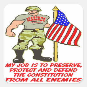 Adesivo Quadrado Meu trabalho é preservar e proteger a constituiç