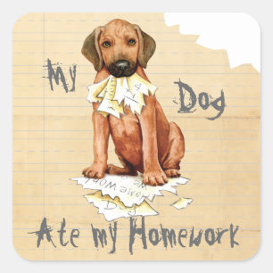 Adesivo Quadrado Meu Viciado Ridgeback Ate Homework Square
