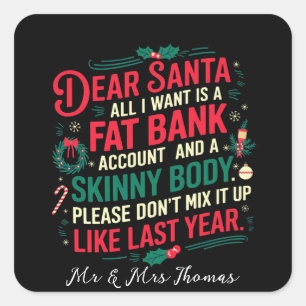 Adesivo Quadrado Meus Papais noeis, Tudo O Que Quero É Conta De Ban