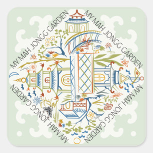 Adesivo Quadrado Meus Stickers Mah Jongg Garden