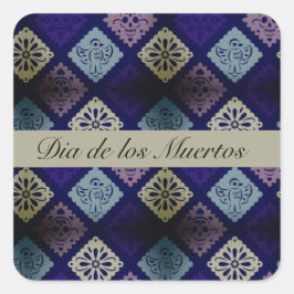 Adesivo Quadrado Mexicano Dia de los Muertos personalizável