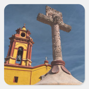 Adesivo Quadrado México, Bernal. Vista da Igreja de San Sebastian