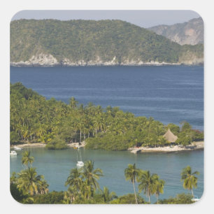 Adesivo Quadrado México, Guerrero, Zihuatanejo. Playa Las Gatas-