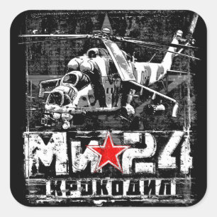 Adesivo Quadrado Mi-24 helicóptero soviético