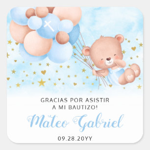 Adesivo Quadrado Mi Bautizo Espanhol Baptism Recuerdos Para Bautizo