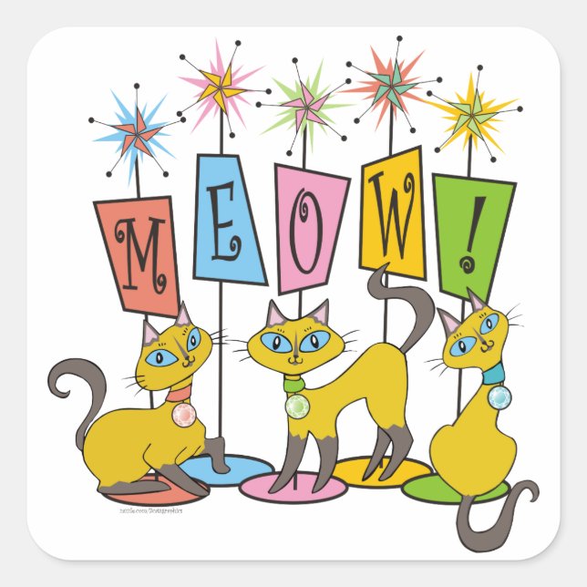 Adesivo Quadrado Miau! (Frente)