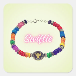 Adesivo Quadrado Miçangas Swiftie – Conceito de Pulseira de Memória