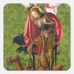 Adesivo Quadrado Michael Matando o Dragão