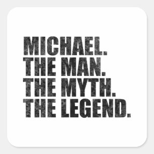 Adesivo Quadrado Michael nome, Michael O Homem O Mito A Lenda
