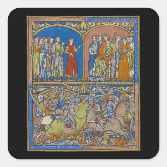 Adesivo Quadrado Michal's Dowry, Uma Luta Sangrenta (Frente)