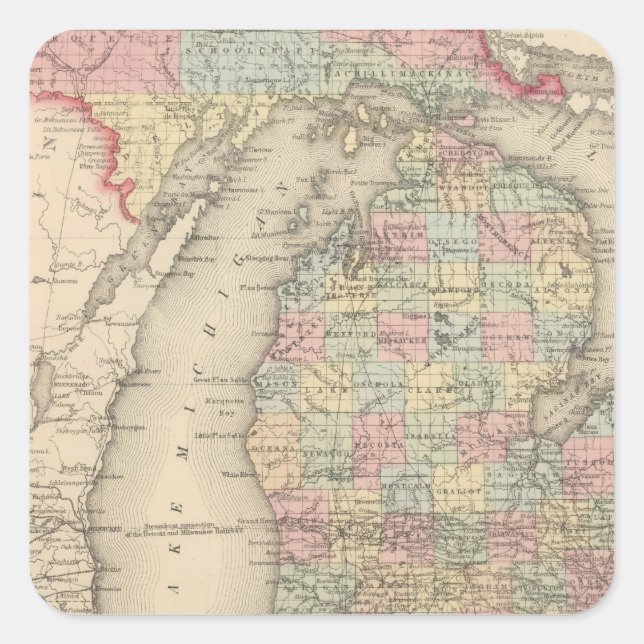 Adesivo Quadrado Michigan (Frente)