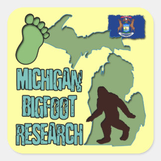 Adesivo Quadrado Michigan Bigfoot Research