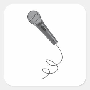 Adesivo Quadrado Microfone Mike ~ Áudio Música sonora