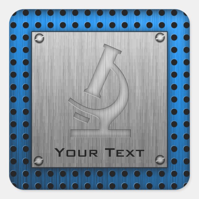 Adesivo Quadrado Microscópio; aspecto metálico (Frente)